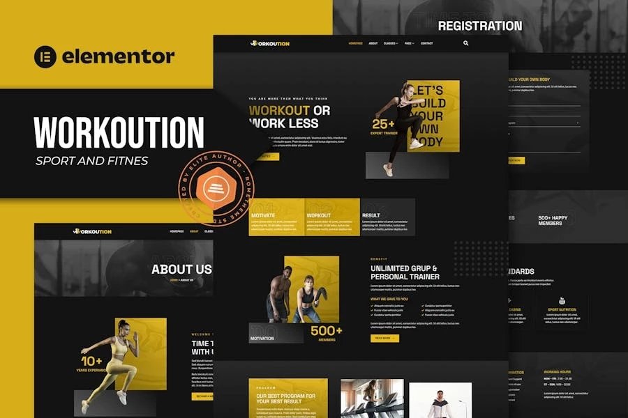 Workoution - Template Kit Elementor para deportes y fitness