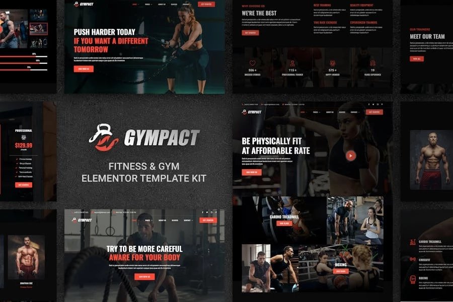 Gympact - Plantilla Elementor para Fitness Gym