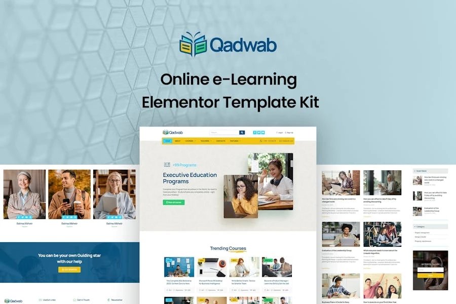 Qadwab - Template Kit de Elementor para aprendizaje electrónico en línea