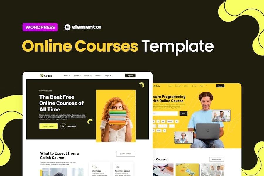 Collab - Template Kit de cursos en línea Elementor