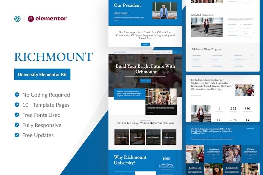 Richmount University - Template Kit Education Elementor Pro