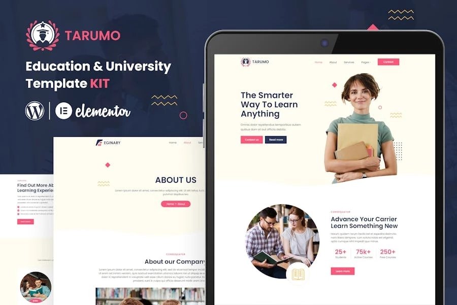 Tarumo - Template Kit Elementor para educación y universidad