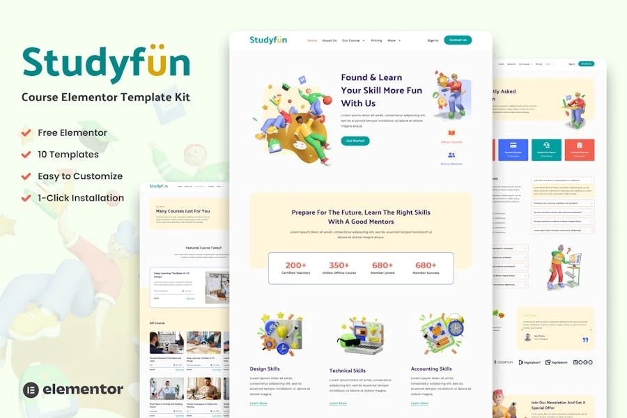 Studyfun - Template Kit para cursos Elementor