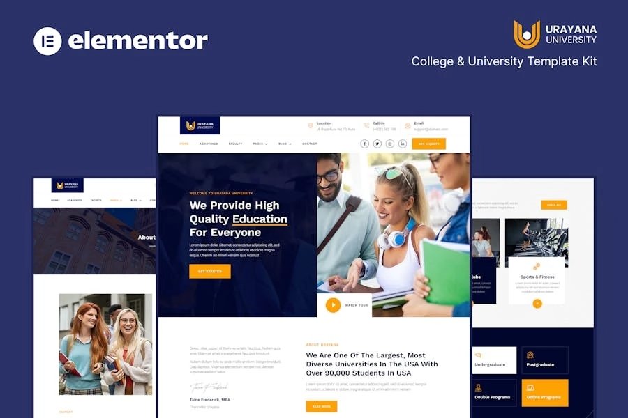 Urayana - Template Kit Elementor para universidad y universidad