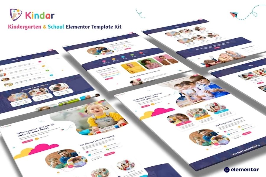 Kindar Template Kit para Kindergarten School Elementor