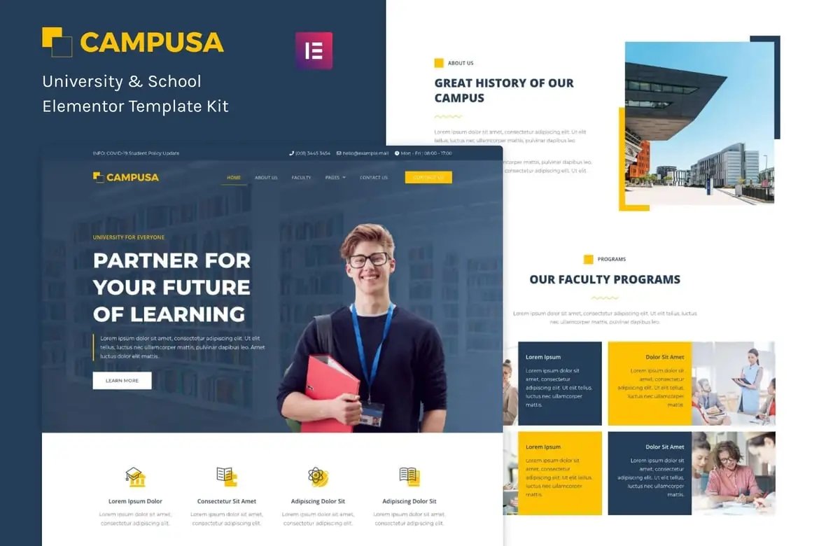 Campusa - Template Kit de Elementor de la universidad y la escuela