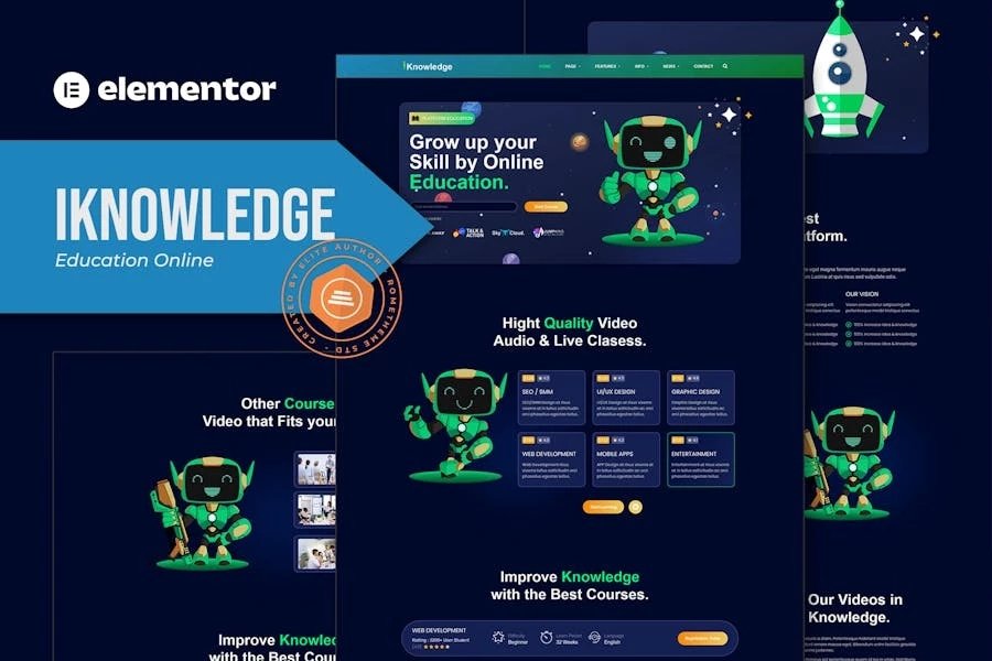 iKnowledge - Template Kit Elementor de plataforma de aprendizaje y educación en línea