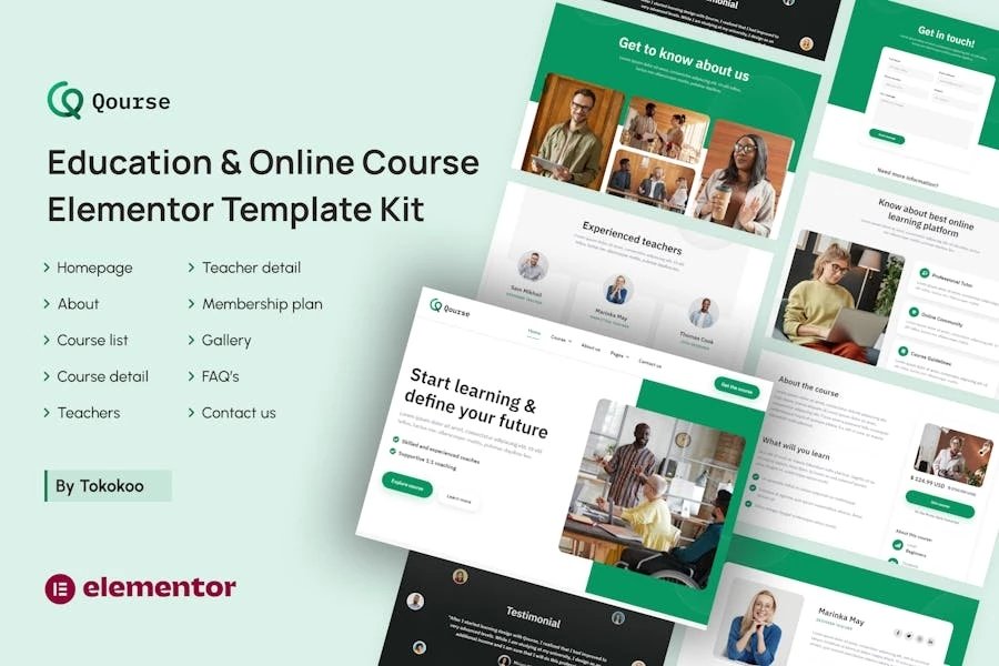 Curso Template Kit Elementor para cursos educativos y en línea