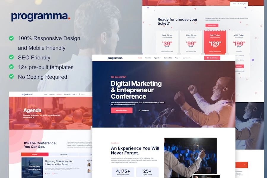 Programa - Kit de plantillas Elementor para eventos y conferencias