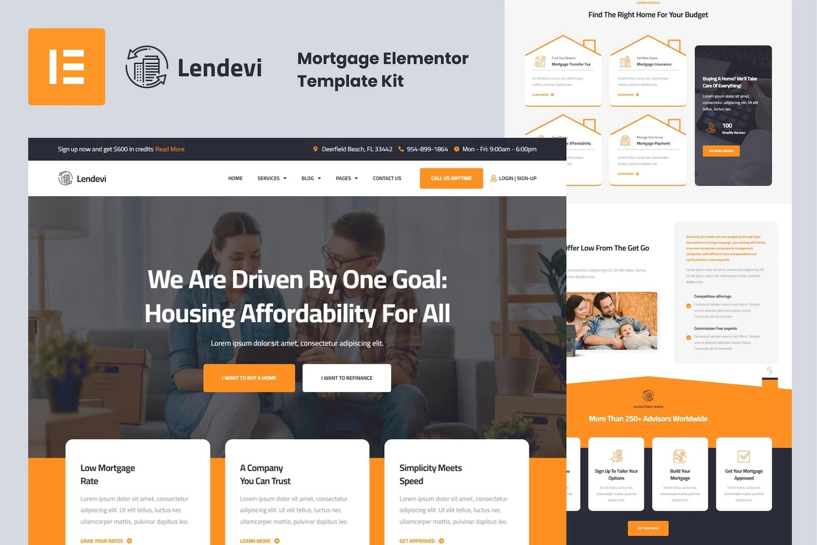 Lendevi - Kit de plantillas Mortgage Elementor Pro