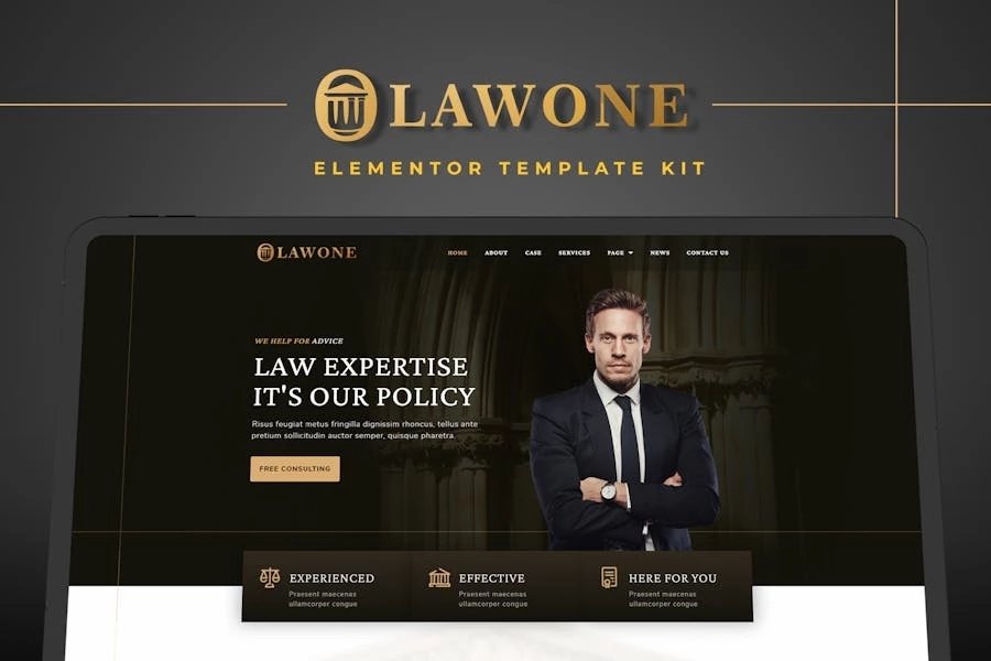 Lawone - Template Kit Elementor para firmas legales y de abogados