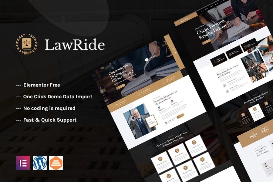 Lawride - Template Kit Elementor para abogados y bufetes de abogados