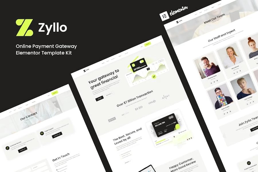 Zyllo - Template Kit Elementor para pasarela de pago en línea