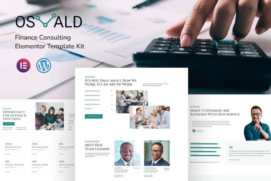 Osvald - Template Kit Elementor Pro para consultoría financiera