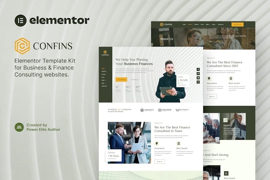 Confins - Template Kit Elementor de Consultoría Empresarial y Financiera