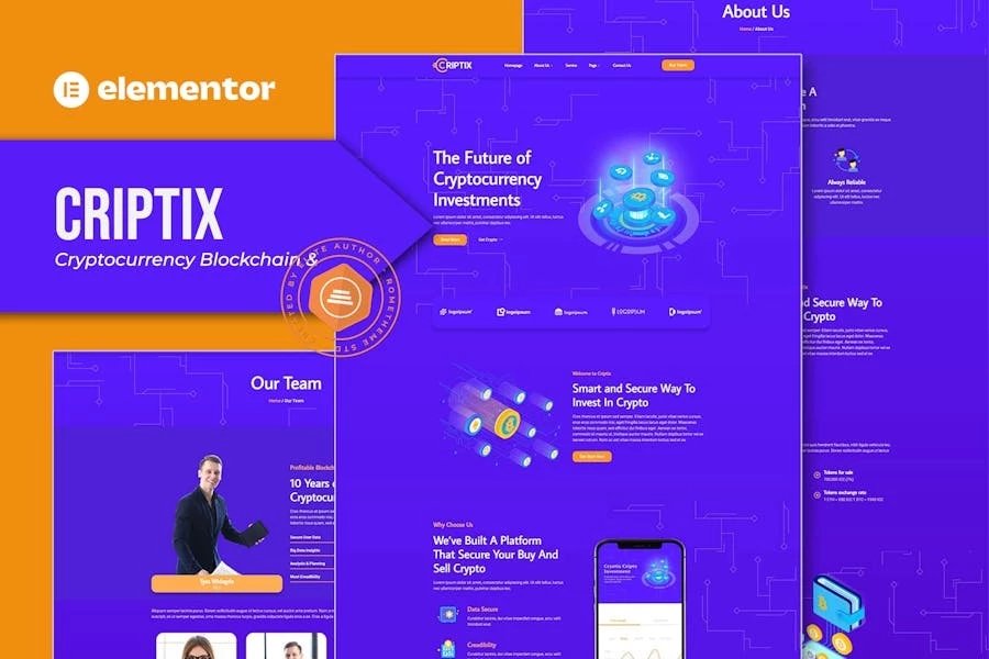 Criptix - Template Kit de blockchain de criptomonedas y Bitcoin Elementor