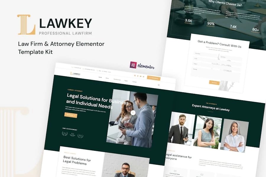 Lawkey - Template Kit Elementor para bufetes de abogados y abogados