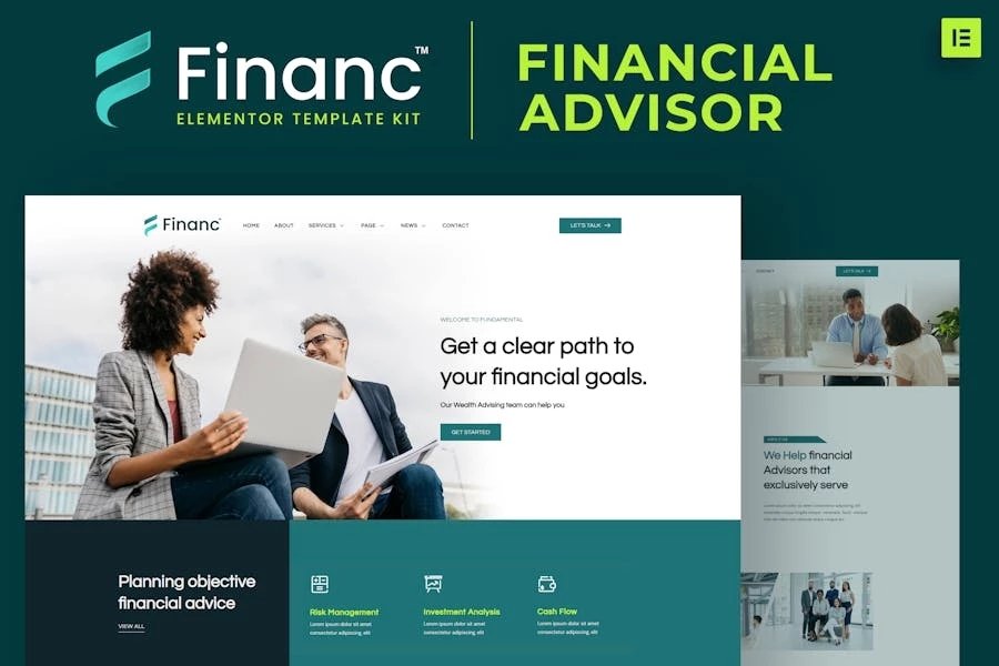 Finance - Template Kit Elementor para asesores financieros