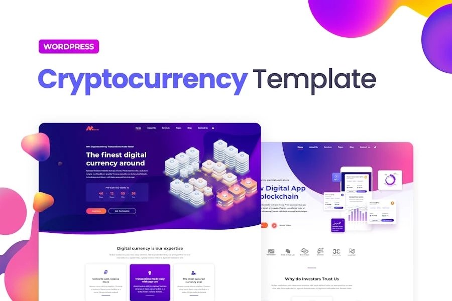 Moneer Template Kit Elementor para criptomonedas