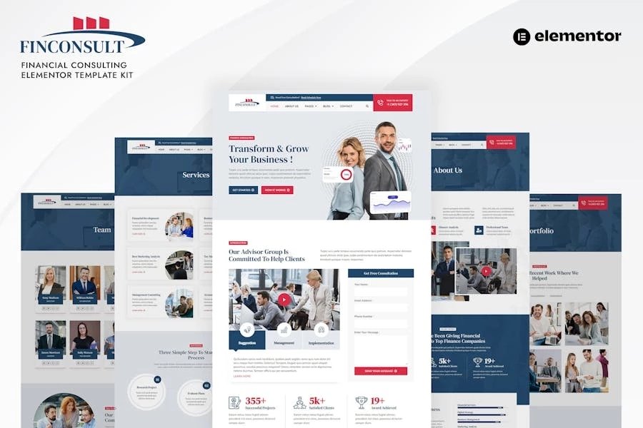 Finconsult - Template Kit Elementor de consultoría financiera