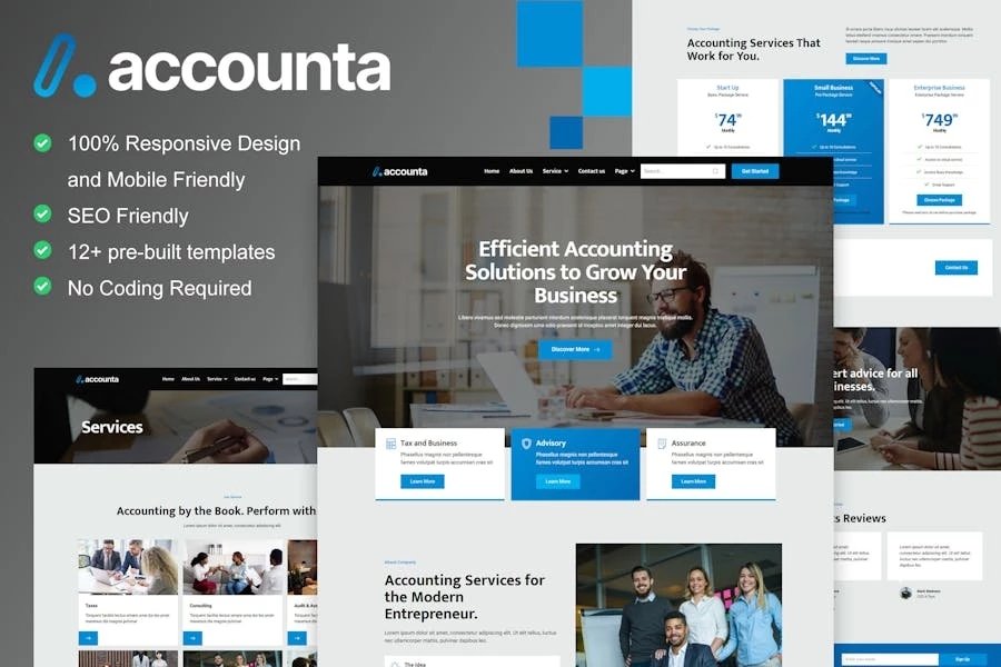 AccountA - Kit de plantillas Elementor para empresa de contabilidad