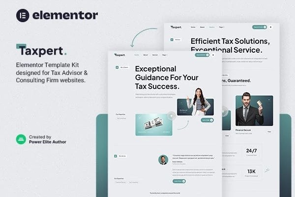 Taxpert Template Kit Elementor para asesores fiscales y consultores