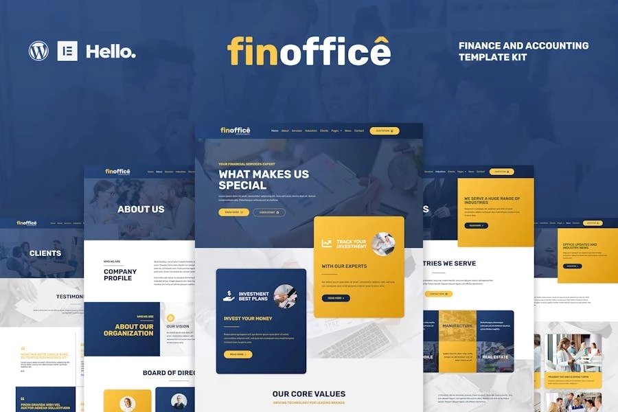 FinOffice - Template Kit Elementor de finanzas y contabilidad