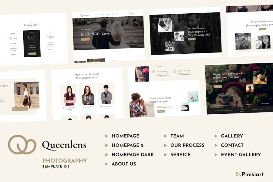 Queenlens - Template Kit Elementor para Porfolio y fotografía