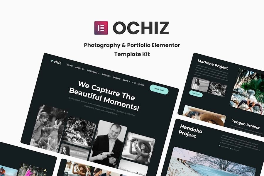 Ochiz - Kit de plantillas Elementor para fotografía y Porfolio