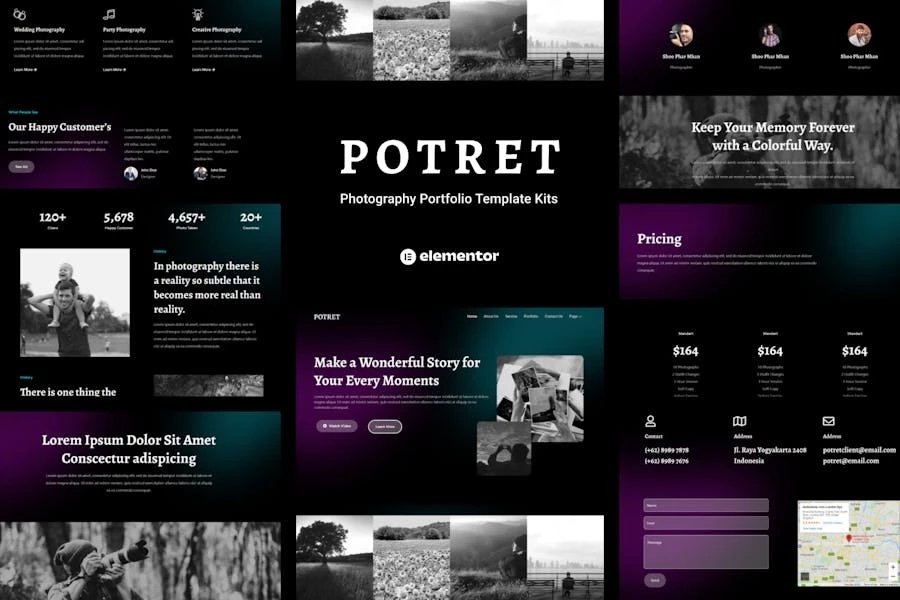 Potret - Kit de plantillas Elementor para porfolio fotográfico