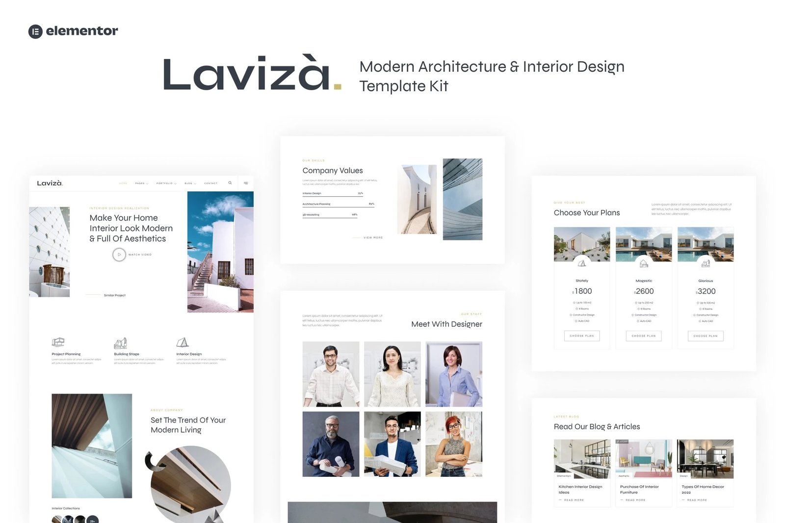 Laviza - Kit de plantillas de arquitectura moderna y diseño de interiores