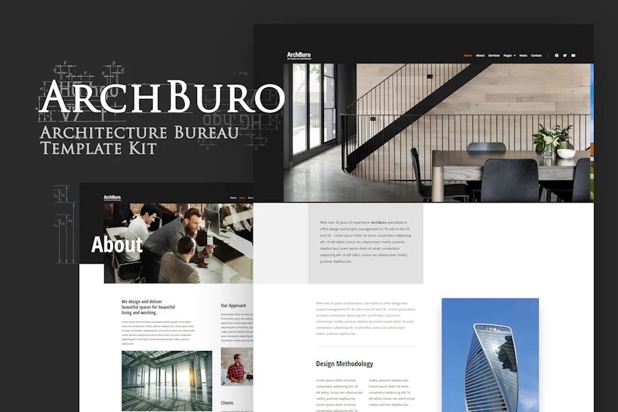 ArchBuro - Kit de plantillas para estudio de arquitectura