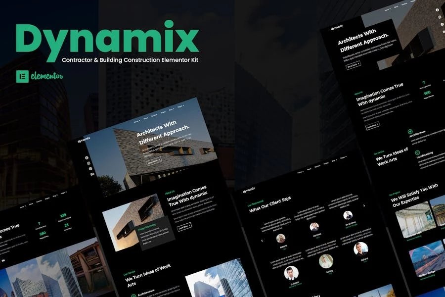 Dynamix - Kit de plantillas de arquitectura Elementor