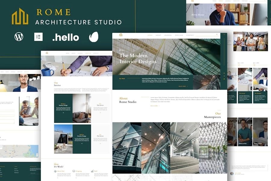 Roma - Template Kit Elementor para interiores modernos