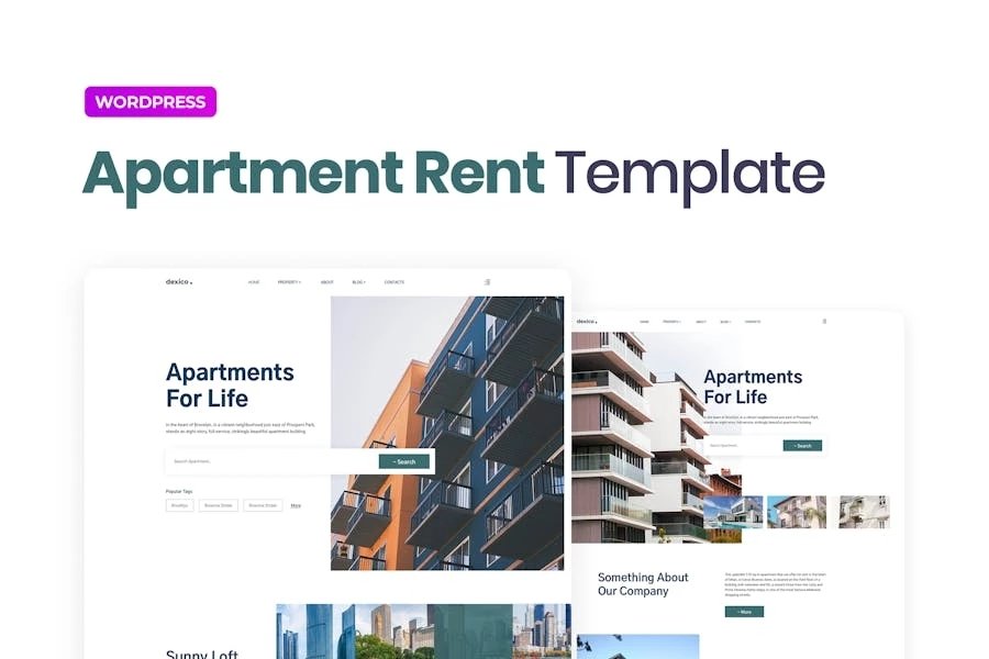Dexico Template Kit Elementor para alquiler de apartamentos
