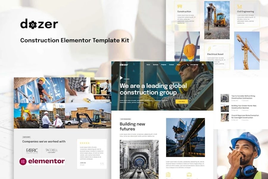 Dozer - Template Kit de construcción Elementor