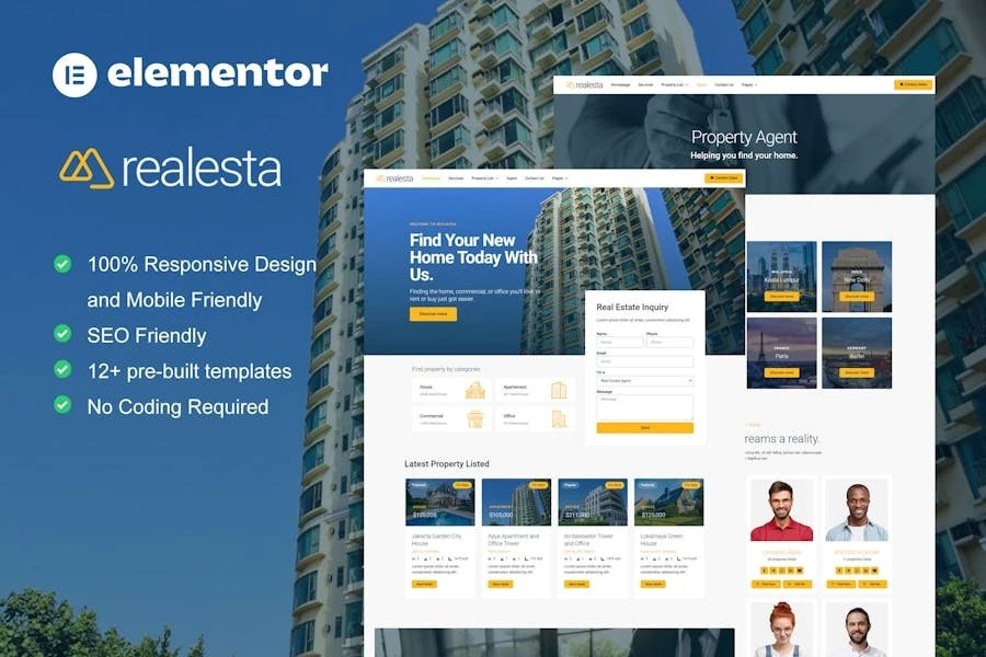 Realesta - Template Kit Elementor de bienes raíces