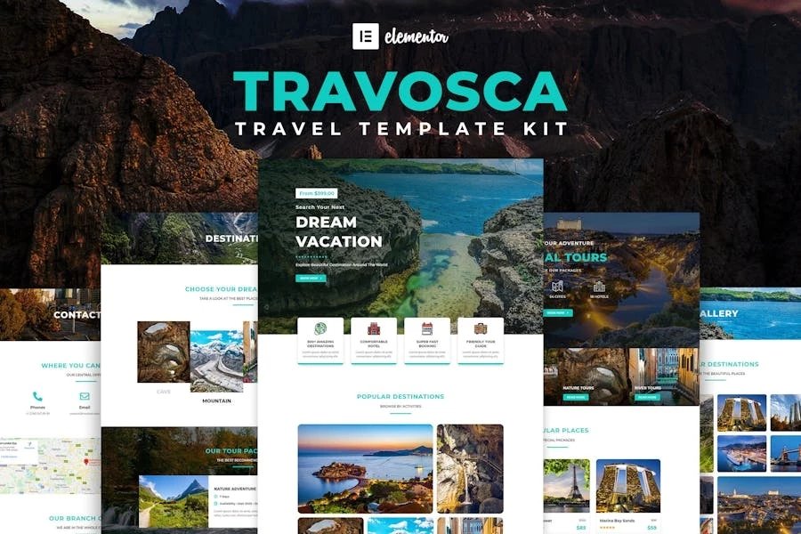 Travosca - Kit de plantillas Travel Elementor