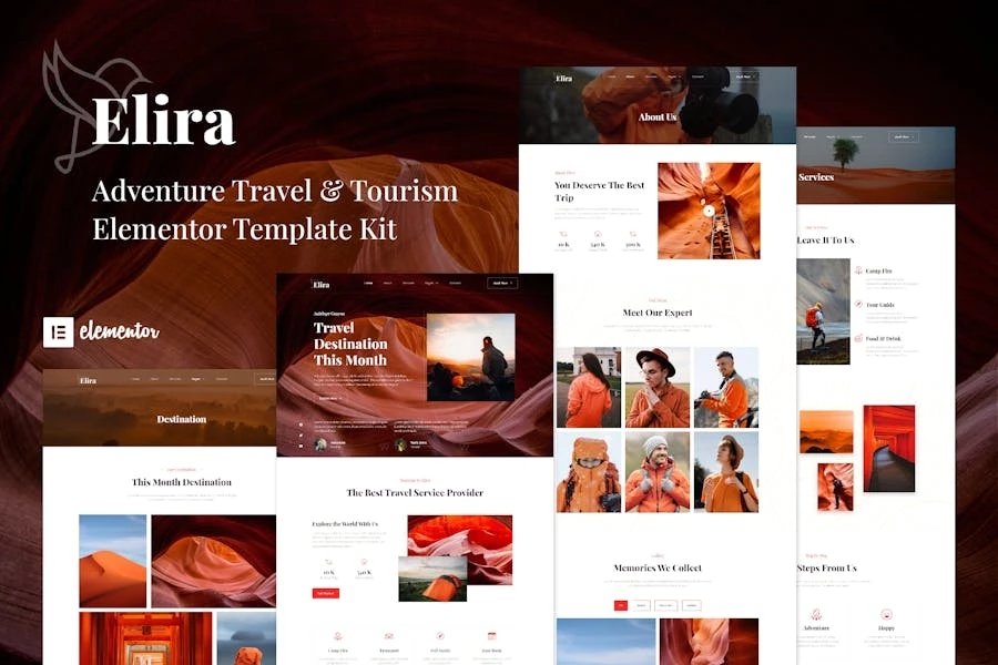 Elira - Template Kit Elementor para viajes de aventura y turismo