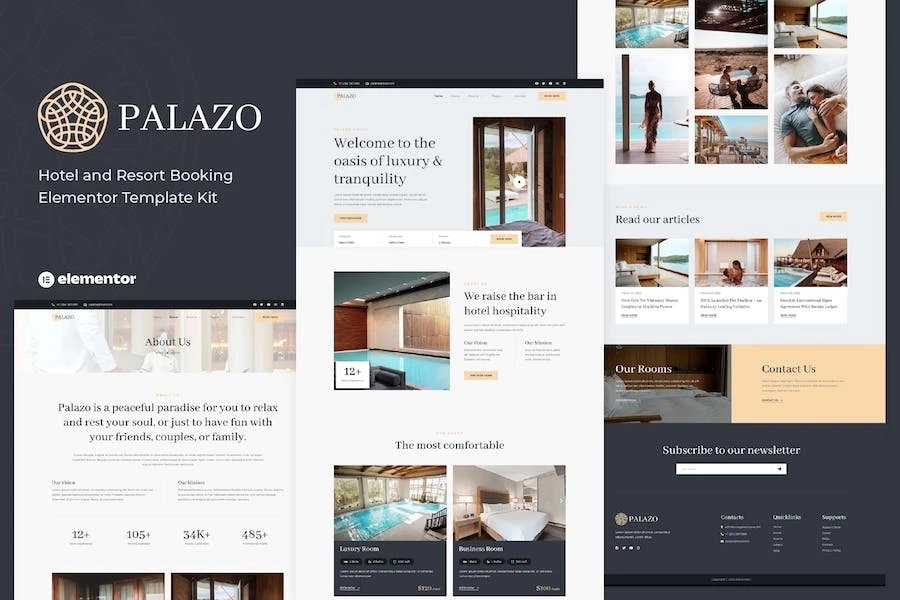 Palazo - Template Kit Elementor para reservas de hoteles y complejos turísticos