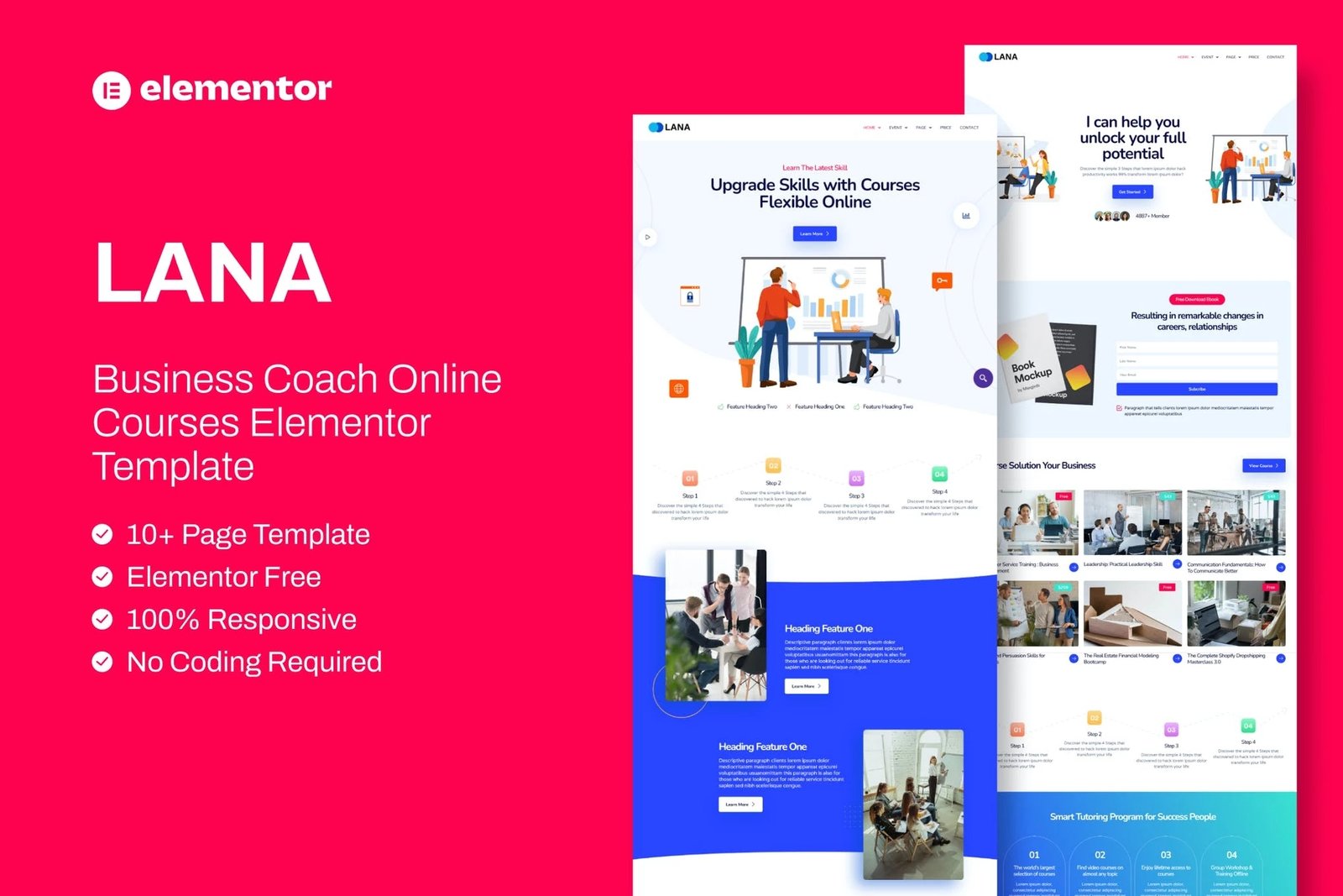 Lana - Template Kit Elementor del curso en línea de Business