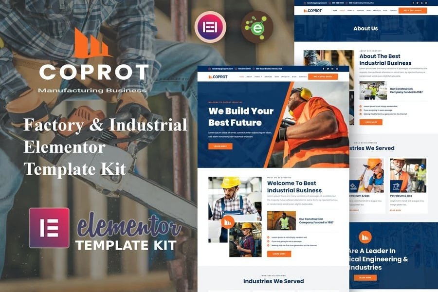 Coprot - Template Kit Elementor para fábricas e industriales