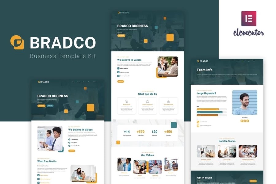 Bradco - Kit de plantillas de Business Elementor