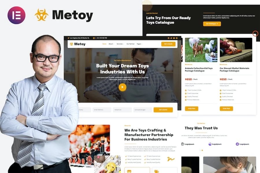 MeToy - Template Kit Elementor de la industria artesanal de