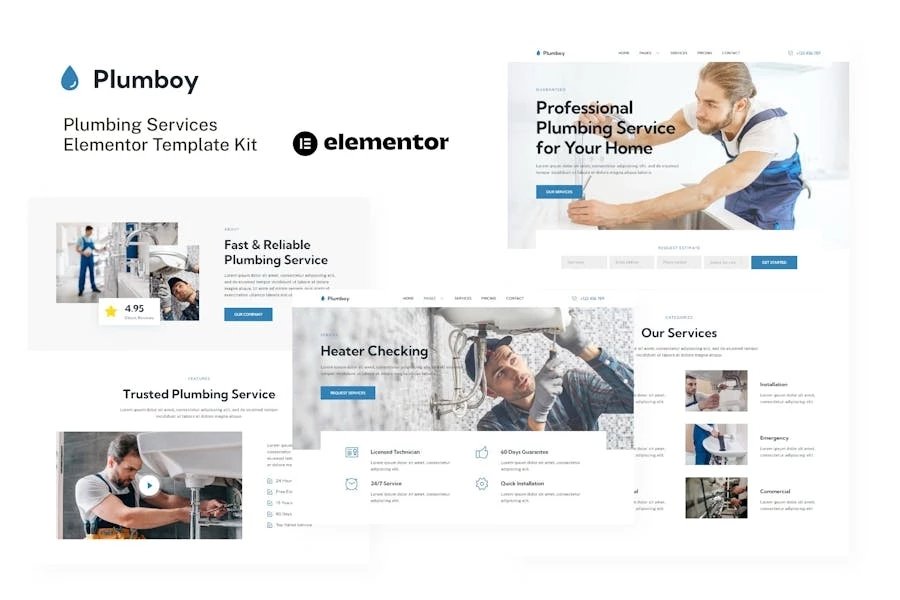 Plumboy - Template Kit Elementor para servicios de plom
