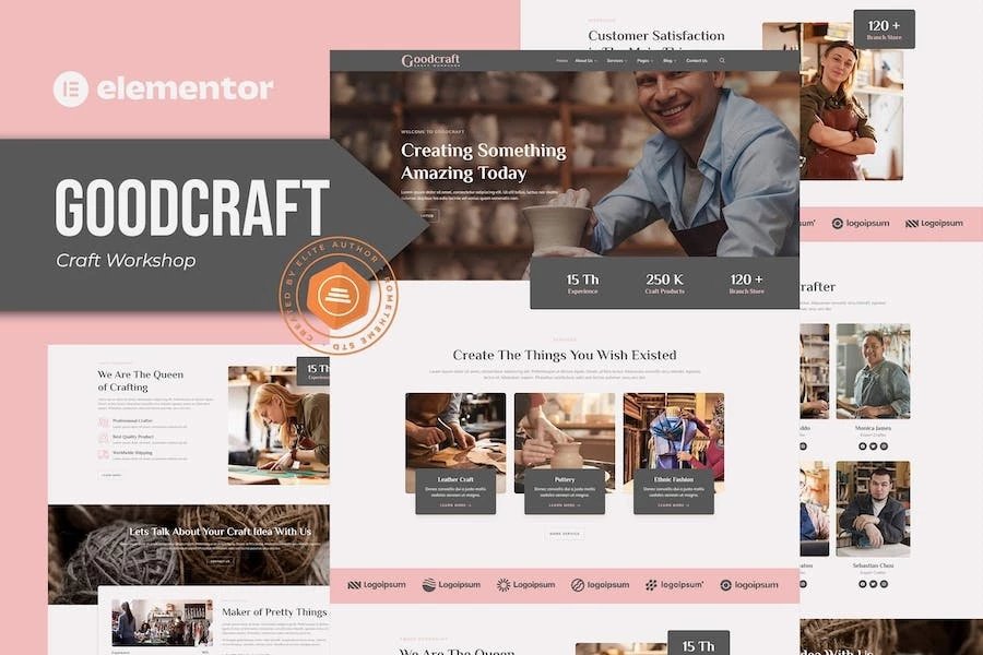 Goodcraft - Template Kit Elementor para talleres de artesanía