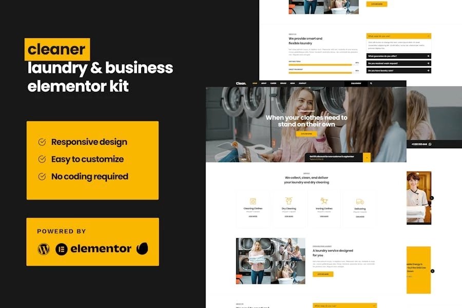 Cleaner - Template Kit Elementor para negocios