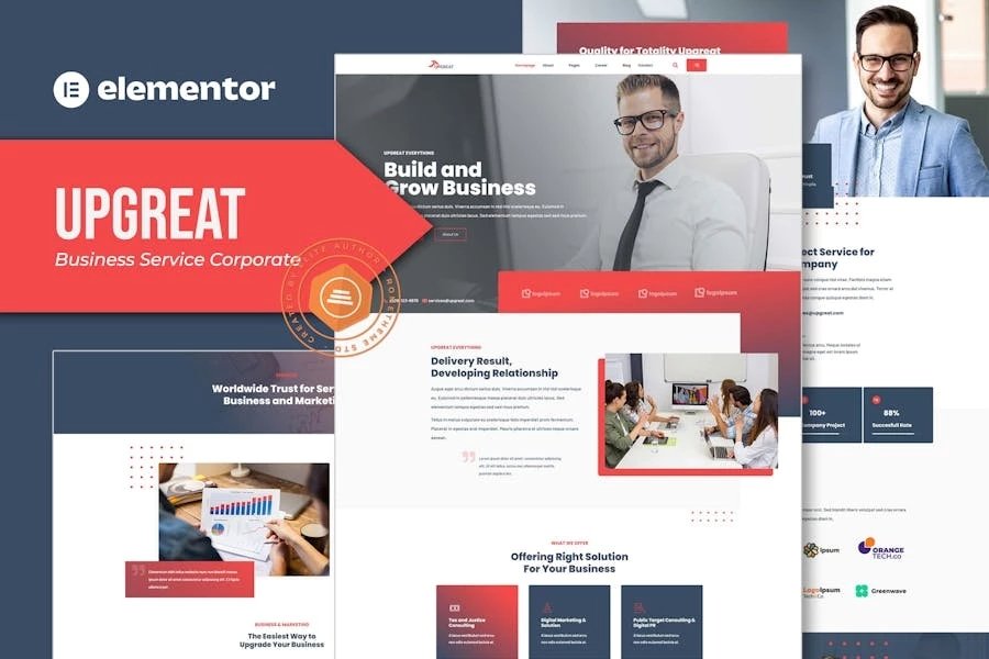 Upgreat - Template Kit de Elementor Corporativa de servicios empresariales