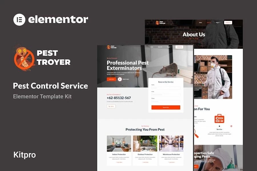 Pestroyer - Template Kit Elementor para el servicio de control de plagas