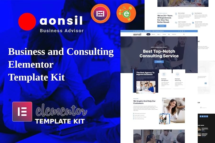 Aonsil - Template Kit Elementor para negocios y consultoría